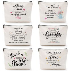 6 Pieces Girls Trip Gifts Favors, Girls Trip Gifts for Women, Back to School Good Friend Gifts Cosmetic Bag Friendship Makeup Bag Travel Cases with Portable Zipper, Graduation Christmas Birthday Gifts